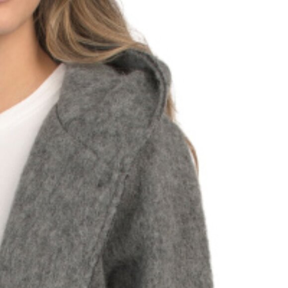 NEW MAGARI Made In Italy Wool Blend Hooded Coat in grey for women 1125 10m5 - Picture 3 of 4